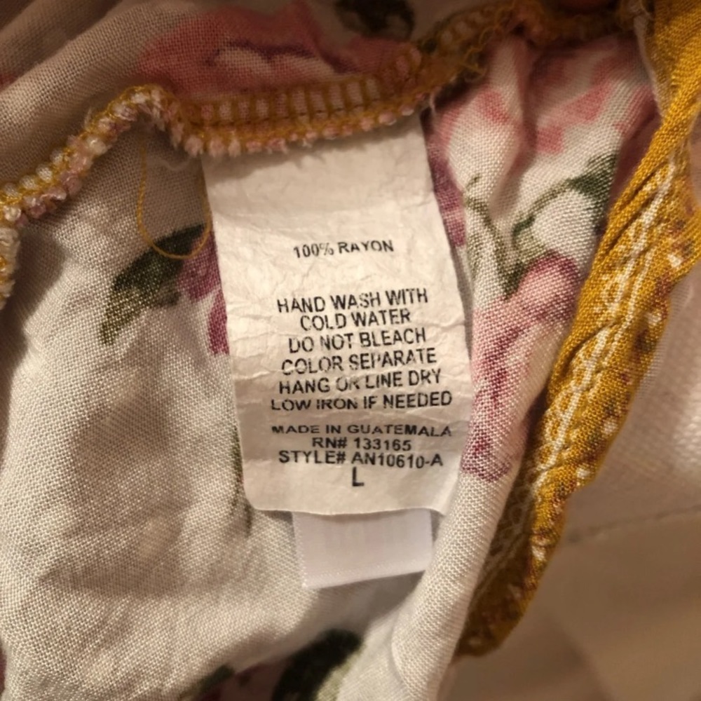 Altar’d State Liza Mustard Yellow Floral Tank Top Large - Picture 7 of 8